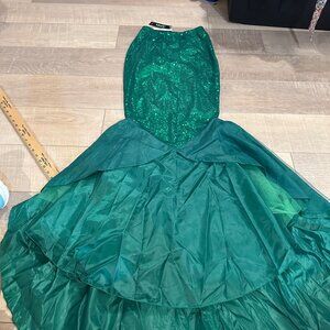 IEFIEL WOMENS SEQUIN GREEN MERMAID COSTUME SKIRT NEW SMALL